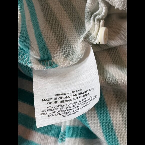 Nike Golf Polo Shirt Small Womens White Blue Short Sleeve Dri-Fit Fabric Striped - Picture 8 of 8